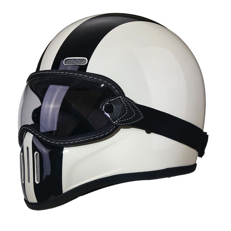 Fiberglass small helmet body retro helmet for motorcycle cruising, unisex full-face motorcycle helmet for riding
