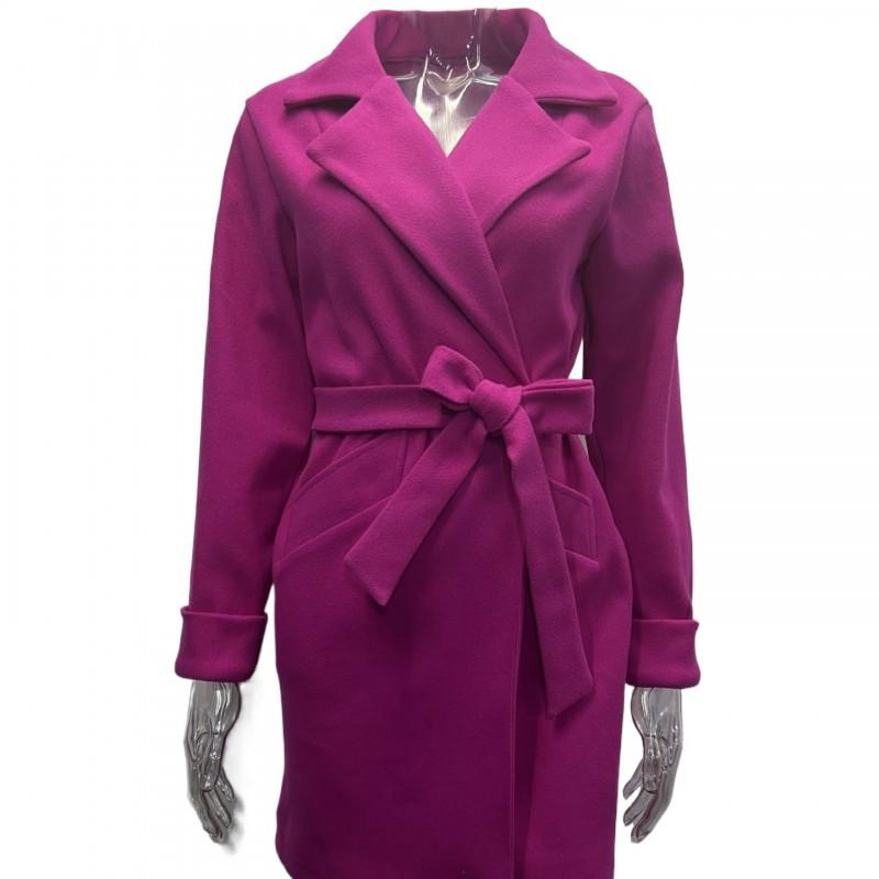 2026 Fall Winter Slim Fit Wool Blend Coat With Belt V-Neck Long Sleeve Women