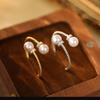 925 Sterling Silver Trendy Gemstone Jewelry 18K Gold Plated Decorated Open Style Freshwater AAAA Grade White Edison Pearl Ring
