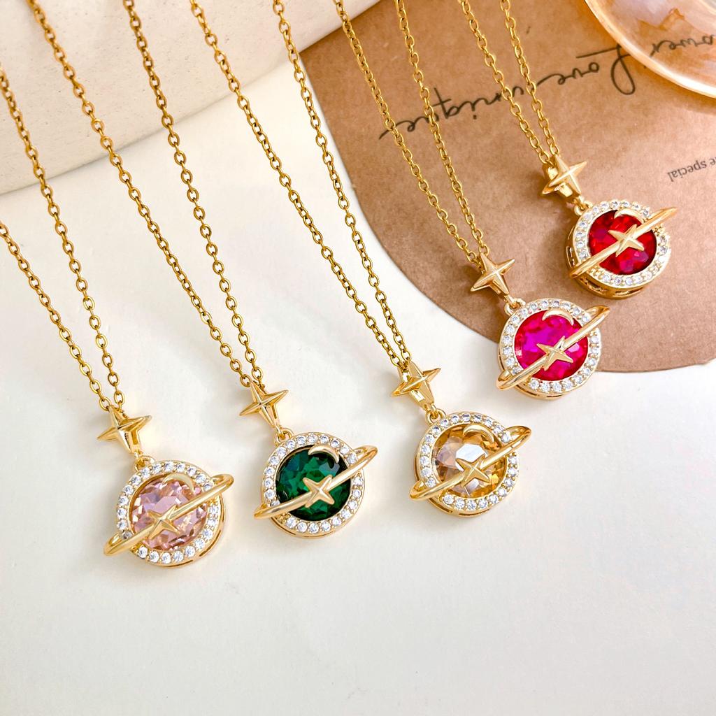 Colorful Planet Necklace Pendant for Women