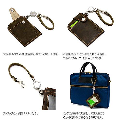 AGILITY affa "Seek" Ausweishülle mit Rolle, IC-Kartenhalter, Hergestellt in Japan, Doppelseitig, Echtes Rindsleder