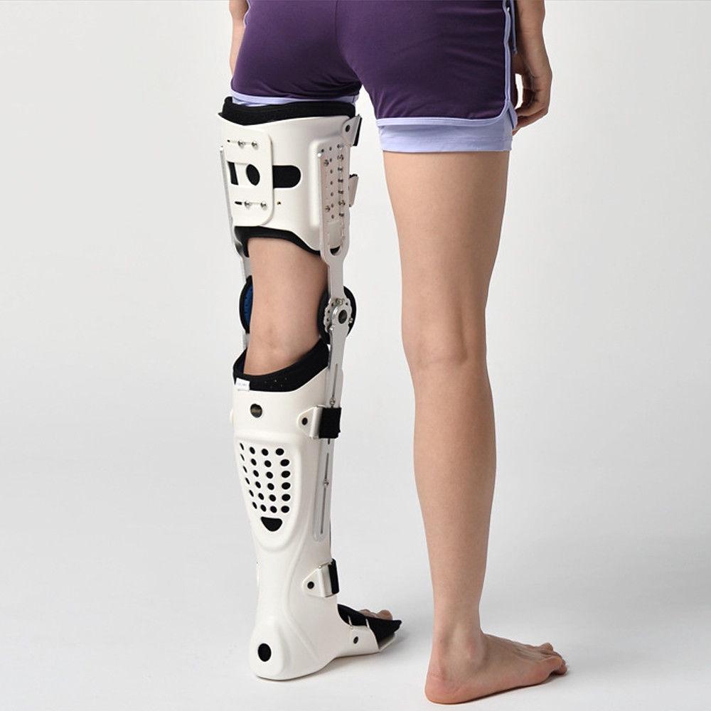 Calf Ankle Foot Fixed Bracket Orthosis Ankle Leg Knee Stabilizer Hinged Orthosis Support Brace Adjustable Fracture Protector PE Plastic