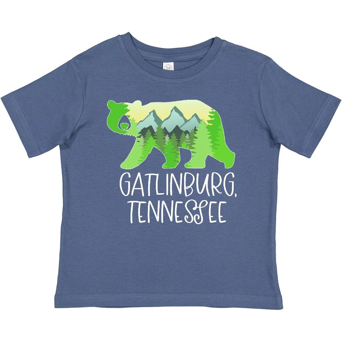 Inktastic Gatlinburg, Tennessee- Mountains And Bear Shape Baby T-Shirt State 110
