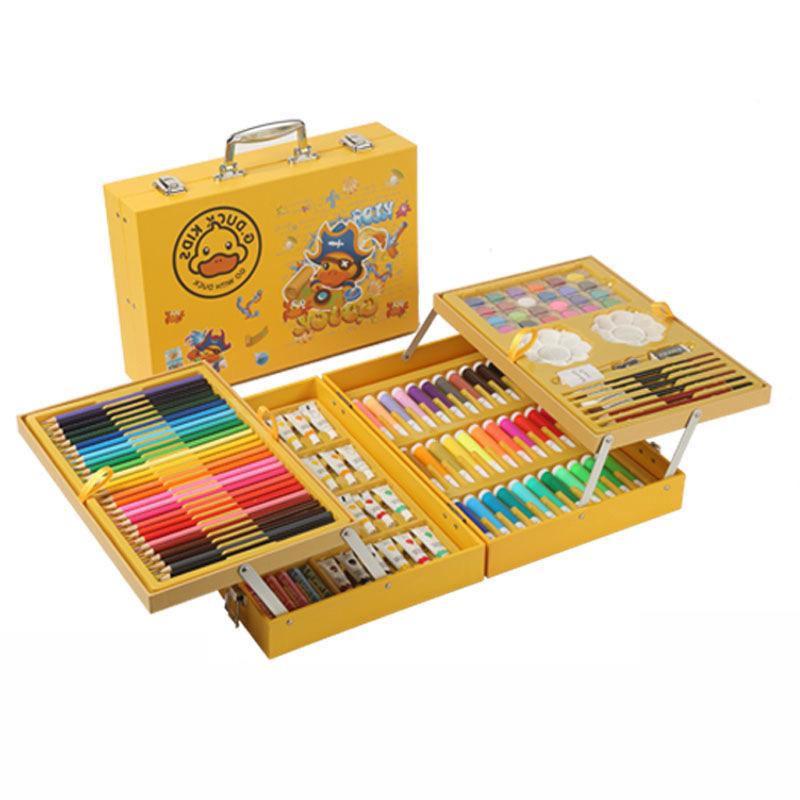 Pinsel 145 Aluminium Box Set: Doppelschichtige Kinder-Zeichen- und Graffiti-Kunstwerkzeuge - Perfektes Preisgeschenk zum 1. Juni
