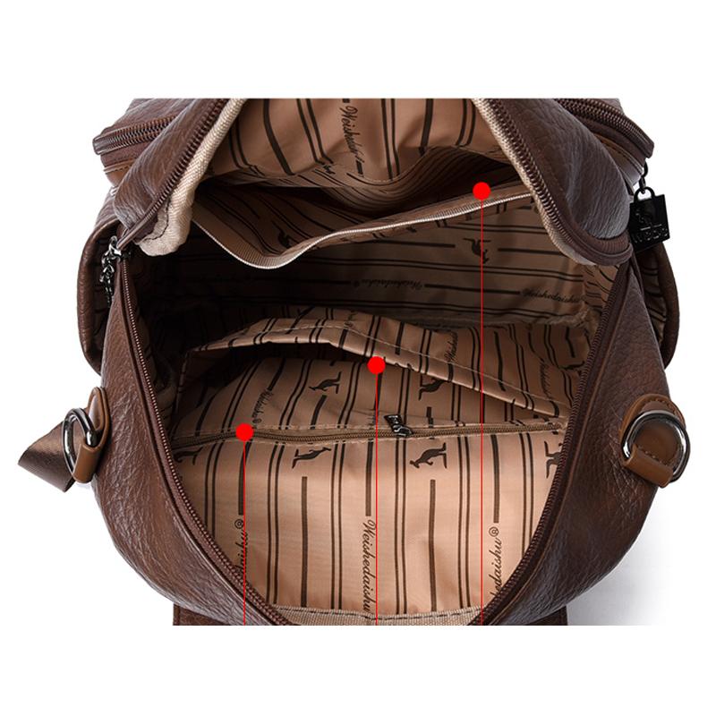 PU Backpack Women's Large Capacity Backpack Lightweight Travel Student Schoolbag