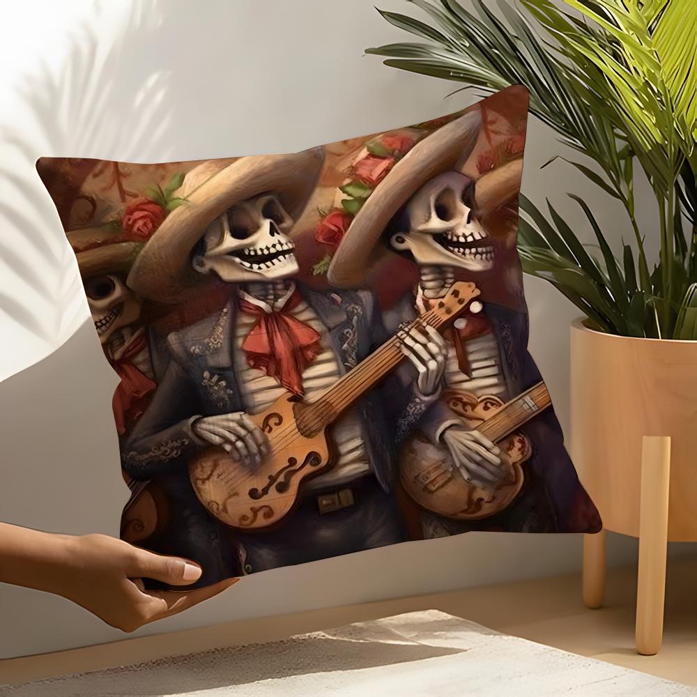 Festival D-Dia De Muertos 1 Pillow Case Linen Cushion Covers For Decorative Sofa Home Pillows Case Car Chair Pillows Cases