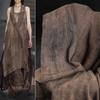 Retro Brown Coffee Micro-particles Do Old Texture Cotton Linen Dress Coat Wide Leg Pants Clothing Designer Fabric