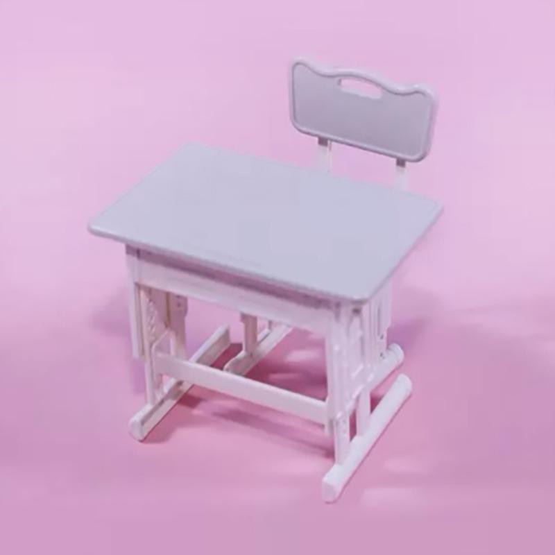 

1:12 Мини-стол для кукольного домика, офисный стол, мебель, модель, миниатюрная игрушка, имитация, небольшой стол, домашний декор, аксессуары для кукольного домика серый