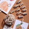 20Pcs/Box DIY Wooden Clip Push Pins Reusable Pushpins with Clips  Photo Wall Decor