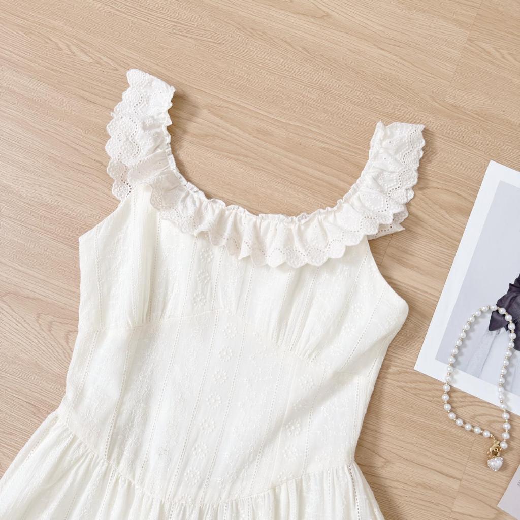 Elegantes Sommer-Trägerkleid für Damen: Erste Liebe Prinzessinnenstil, Tailliert, Flauschiger Langer Rock