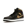 Air Jordan 1 Mid Svart Metallisk Gull Herre Sneakers Hvit DQ8426-071