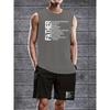 Herren Polyester Trendiges Grafikprint Tanktop Shorts Set Weiche Haptik Knitterarm Beständig Pflegeleicht Sommer Täglich