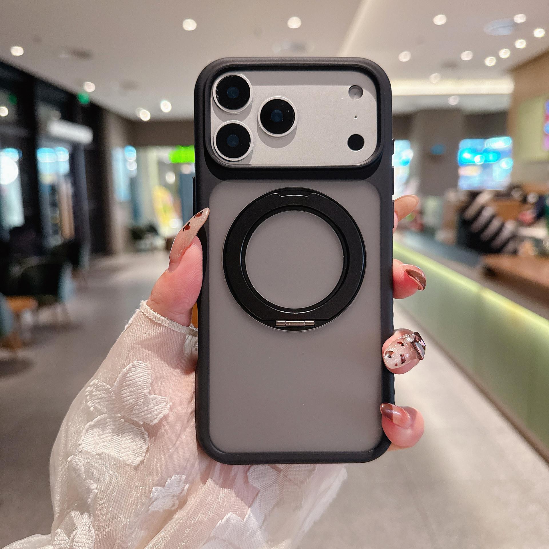 For Apple 17 Pro Max360 Magnetic Holder Mobile Phone Protective Case Frosted Anti-Fingerprint For   iPhone 17 Pro Max