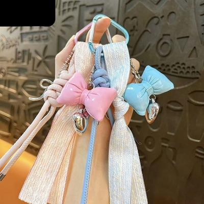 Kreativer koreanischer miu Tasche Anhänger Leder Schleife Dekorativ Liebe Schlüsselanhänger Handy Lanyard Kleines Zubehör