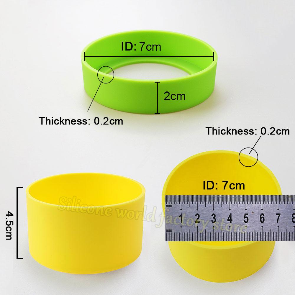 SW 2PCS/Set 7.0CM Silicone Cup Boot Sleeve AntiSlip Cup Bottom Cover 70MM Water Bottle Covers Sheath Insulation Coaster Sleeve