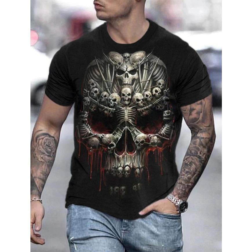 Men's Gender-Neutral T-Shirt 3D Printed Lion Round Neck Casual Short Sleeve Top Street Wea Men's T-Shirt Oversized T-Shirt