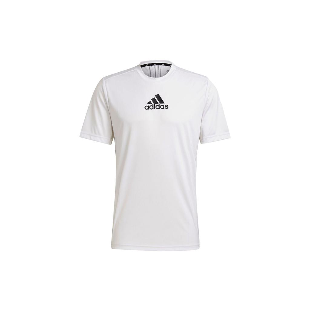 Adidas T Shirts Men's White Crew Neck Moderate Straight Fit GM2135