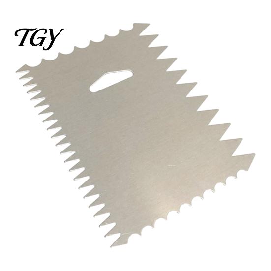 Cake Decorating Texture Tool Stainless Steel Scraper with Multi-faceted Sawtooth, Rectangle/Pentagon/Triangle/Semi-circle Shape Cream Multipurpose