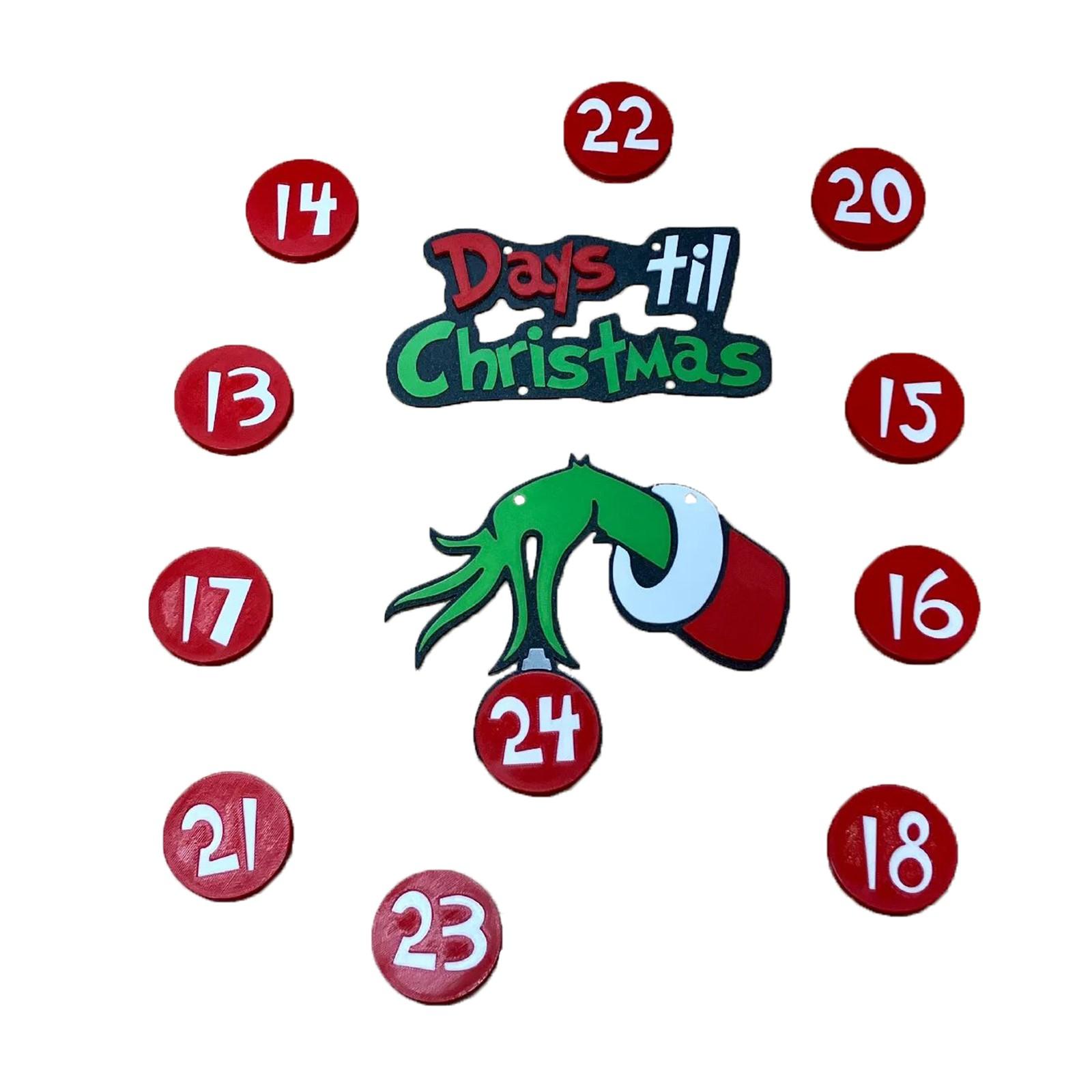 

Christmas Colorful Decoration Christmas Countdown Door Hanger Themed One Size зелёный