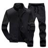 Herren Sportjacke und Hosen Set in Uni - Herbst/Winter Freizeitkleidung.