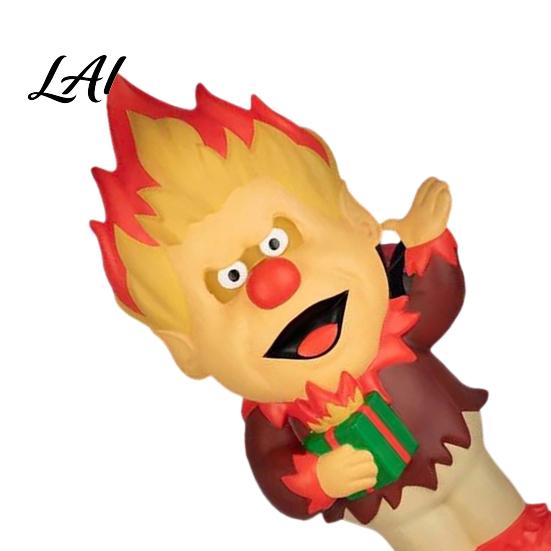 Classic Holiday Cartoon Characters Christmas LED Lighted Blow Molded Decoration Retro Character Porch Display Figure for Outdoor Yard Lawn,