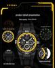 Reward Fashion Multifunctional Quartz Sports Watch: Waterproof, Luminous, Silicone Strap, Three-Eye, Six-Hand Design for Men.