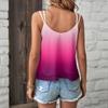 Damen Farbverlauf Print Oberteile Ärmellos O-Ausschnitt Camisole T-Shirt