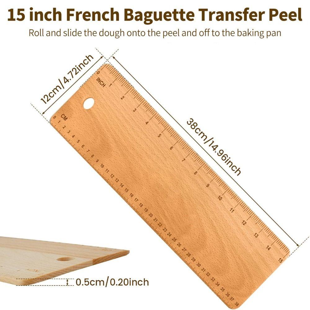 15 Inch Baguette Transfer Peel Beech Wood Food-Grade Baguette Flipping Board Versatile Smooth Surface Baking Board Home Kitchen