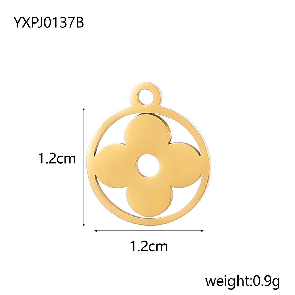 Stainless Steel Lucky Clover Zircon Pendant & Flower Connector DIY Bracelet/Necklace Accessory