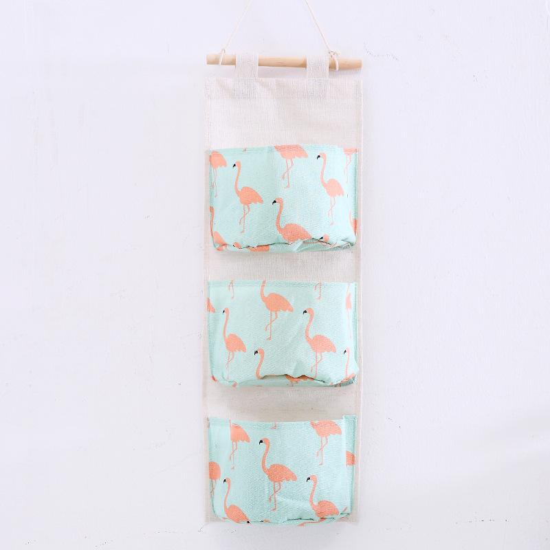 Hanging Three Pocket Storage Hanging Bag Hanging Multi-Layer Hanging Bag Fabric Door Back Miscellaneous Storage Bag