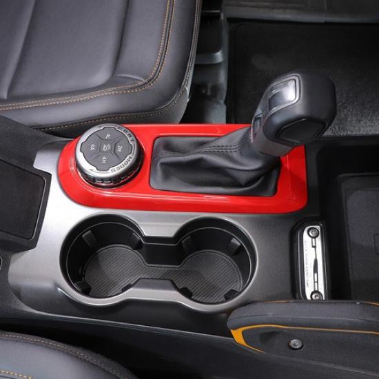 Center Gear Shift Panel Decoration Cover Trim For Ford Bronco 21+Red Accessories