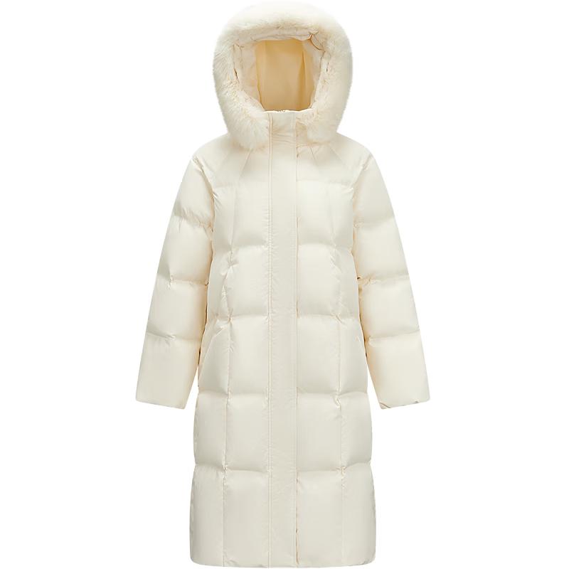 Semir Women's Chen Duling 90% Down Long Coat with Detachable Fur Collar