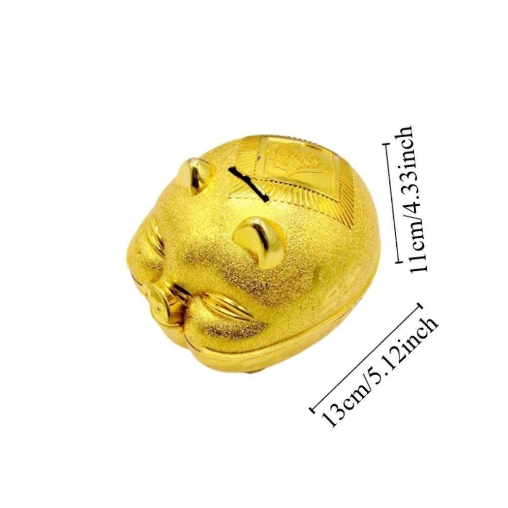 Animal Pig Money Jar Gold Pig Coin Saving Box Decorative Pig Plastic Piggy Bank  Festive Occasions