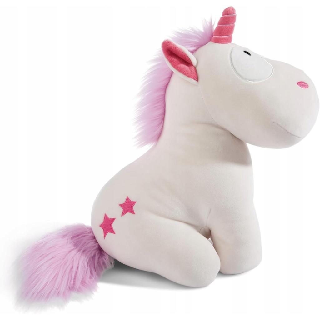 Teodor Plush Toy Unicorn White with Pink Details 30x45cm Soft Cuddly Stuffed Animal Kids Gift