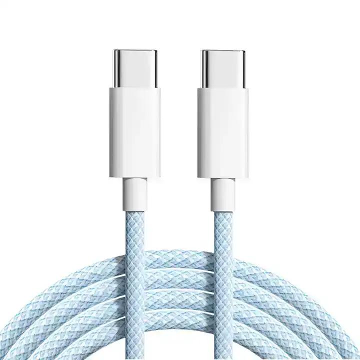 Hot Selling 1m 60W Braided Nylon Fast Charging Cable Type c to Type c for iPhone 15 Pro Max Computer Accessory
