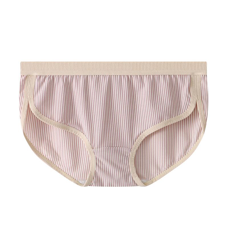 

Women s Solid Color Mid Waist Women s Breathable Thin Triangle Underwear M розовый