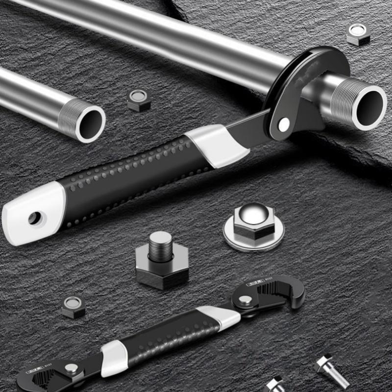 26CMWrench High Carbon Steel Multi Functional Adjustable Self Locking Ratchet Open End Wrench Manual Repair Tool