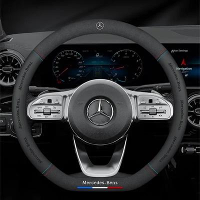 Car Steering Wheel Cover For Mercedes A B C E R V CLASS W204 W203 W123 W124 W176 W177 W212 W213 W221 C43 CLA GLC GLK ML SLK VITO