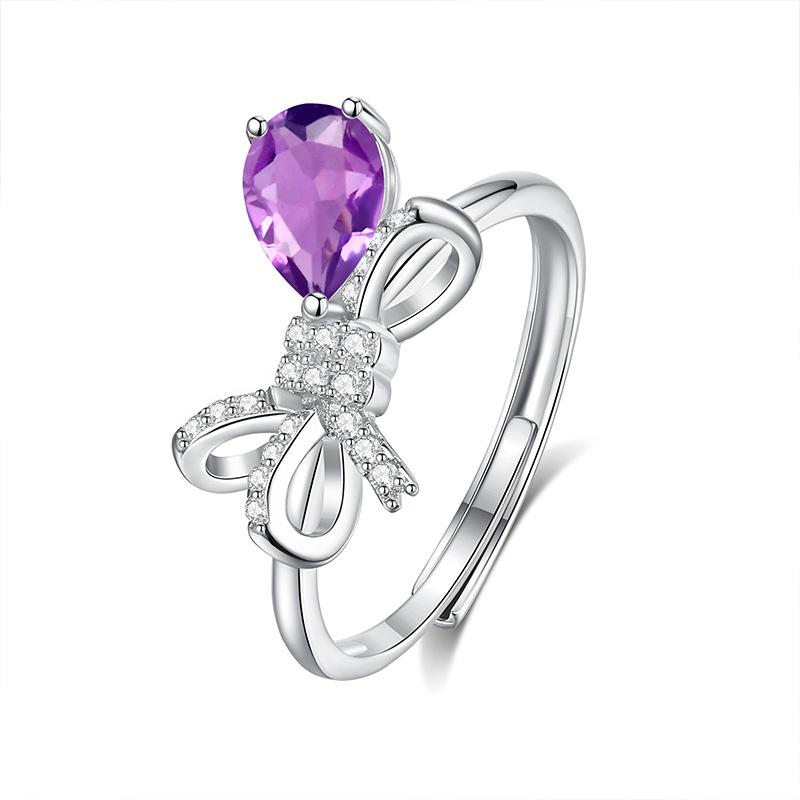 

Natural colored treasure jewelry S925 sterling silver ring heroine stone 5 * 7 fashion retro jewelry gift opening adjustable