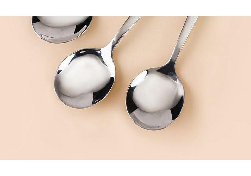 304 Stainless Steel Children's Long Handle Soup & Teaspoon, Korean Style