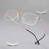 Professional Pure Titanium Rimless Men's Ultralight Glasses Frame For Business Style Myopia Reading Prescription Women Eyewear