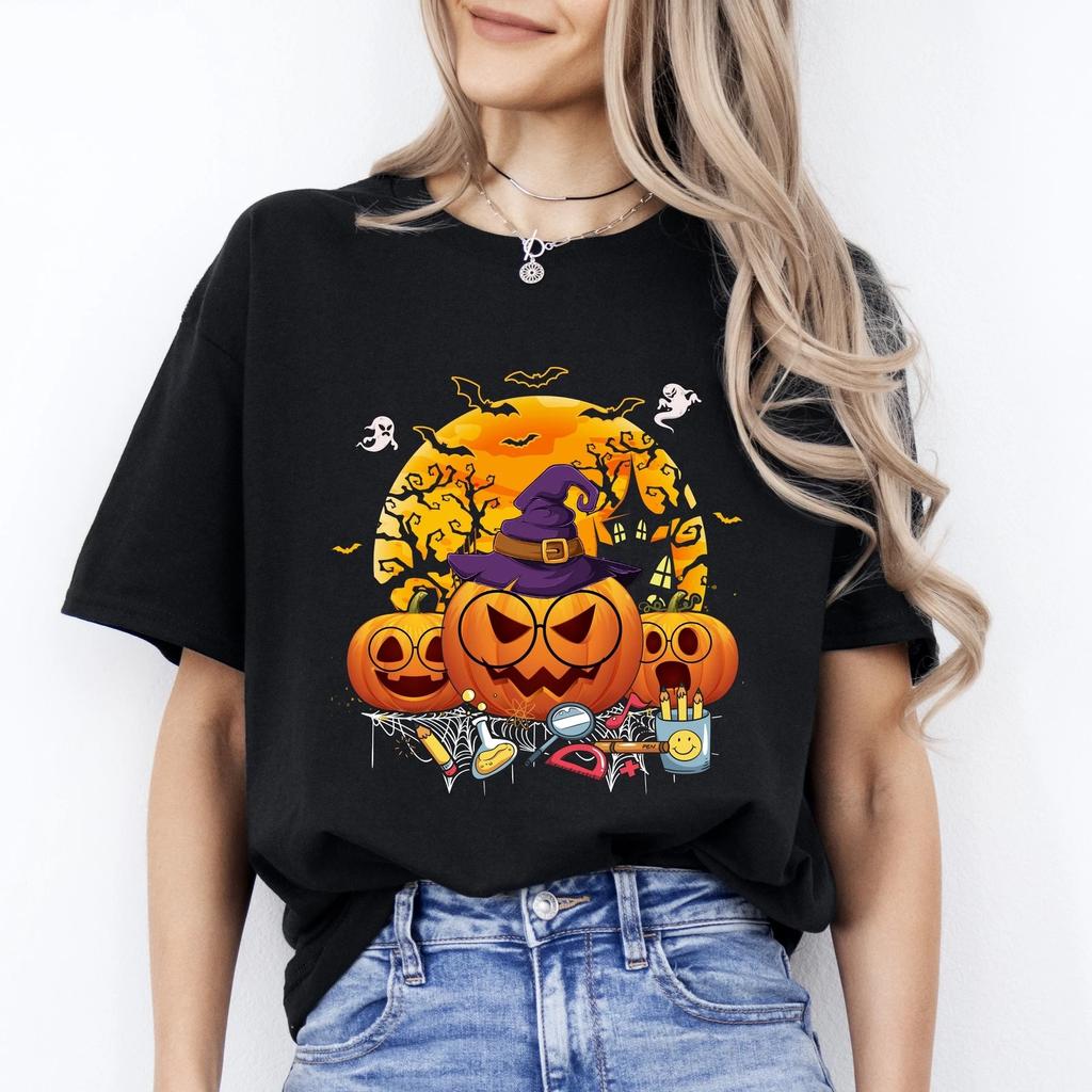 Teacher Halloween Unisex T-Shirt Scary school teachers squad crazy pumpkins tee