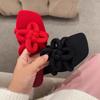 2025 Women's Genuine Leather Red Chinese Knot Flat Sandals - Square Toe, One-Strap Casual Outdoor Wear