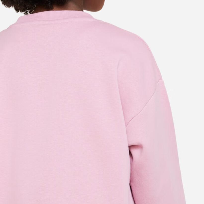 Nike Solid Color Sequin Logo Decorated Round Neck Long Sleeve Sweatshirt Kids Sweatshirt Pink DV9374-698