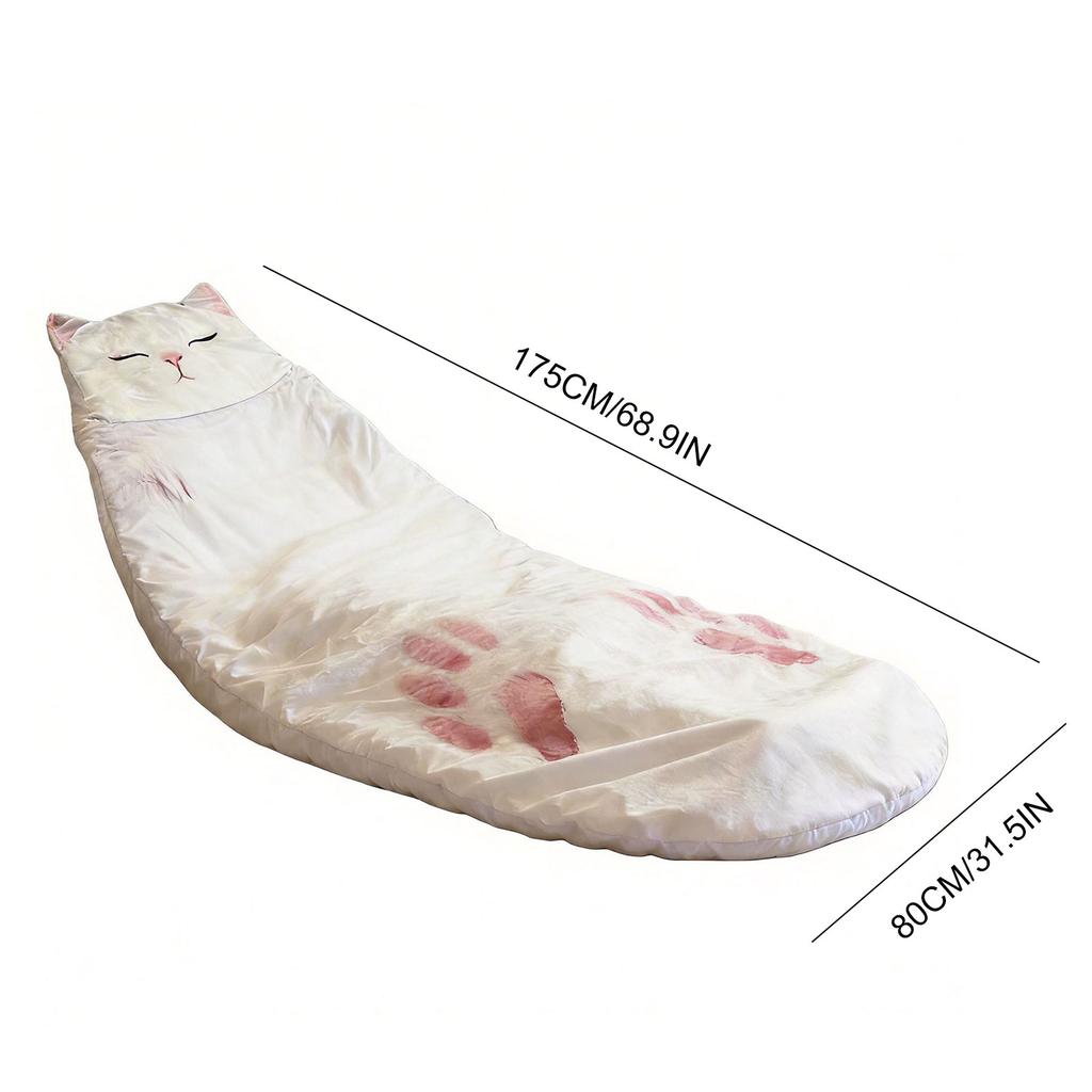 Large Sleeping Bag Cat Envelope Animal Sleeping Bag Soft Touch Slumber Bag for Adults Camping Sleepovers Travel Home Office