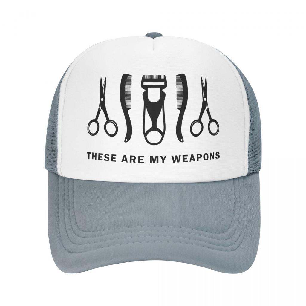 Cool Barbershop Weapon Trucker Hat Women Unisex Custom Adjustable Adult Hairdresser Barber Baseball Cap Spring Snapback Caps