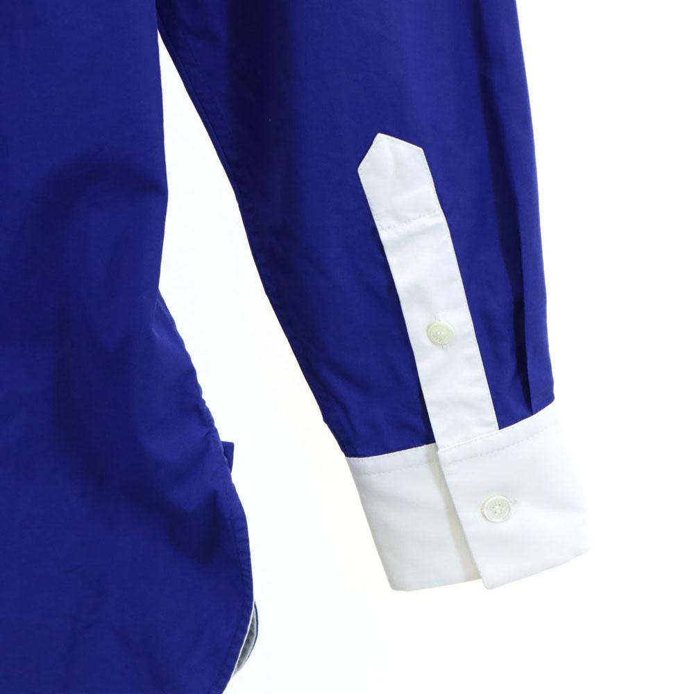 Celine Langärmiges Baumwollhemd mit Farbwechsel 36 Blau x weiß Damen Gebraucht