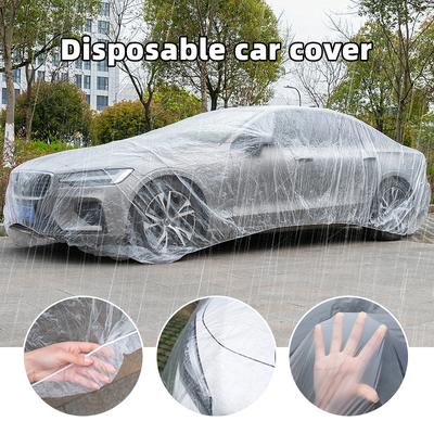 S-XL Transparente Autoabdeckung Outdoor Wasserdicht Universal Staubschutzhülle Einweg Laub Regenschutz Autoplane Klar