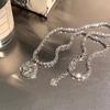 Niche design tinfoil round brand sparkling necklace light luxury collarbone chain temperament simple and versatile sweater chain