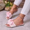 Luxury Pink Flower Holiday Beach Slippers Women 2026 Summer Comfortable Flat Heel Designer Sandals Plus Size 43 Woman's Sandals